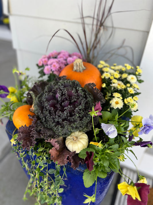 Custom Fall Planters - Heights Park Studios