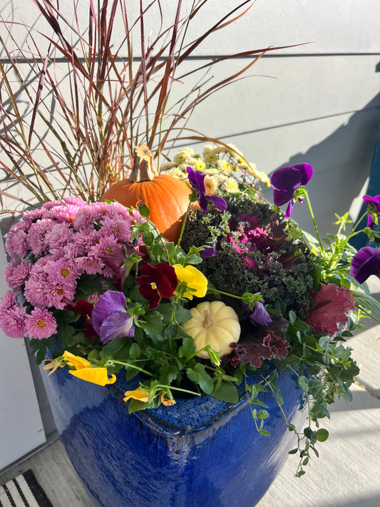 Custom Fall Planters - Heights Park Studios